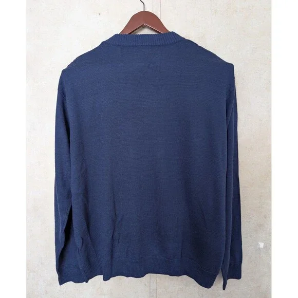 Pardazzio Uomo Sweater Men’s 3XL Blue Geometric Crew Neck Vintage - Picture 3 of 8